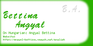 bettina angyal business card